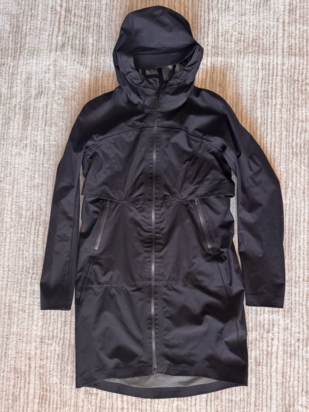 lululemon athletica Black Hooded Trench Coat